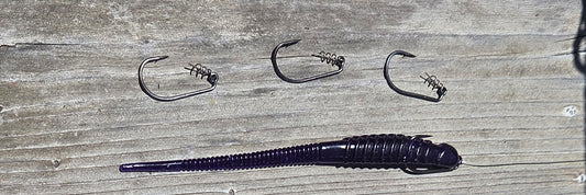 SOL-MFB Salt Shaker Worm Hooks - Size 2/0 - 3 pack